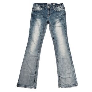 Charme Bootcut Jeans 30 (31x31) Blue Embroidered Distress Stretch Denim Womens